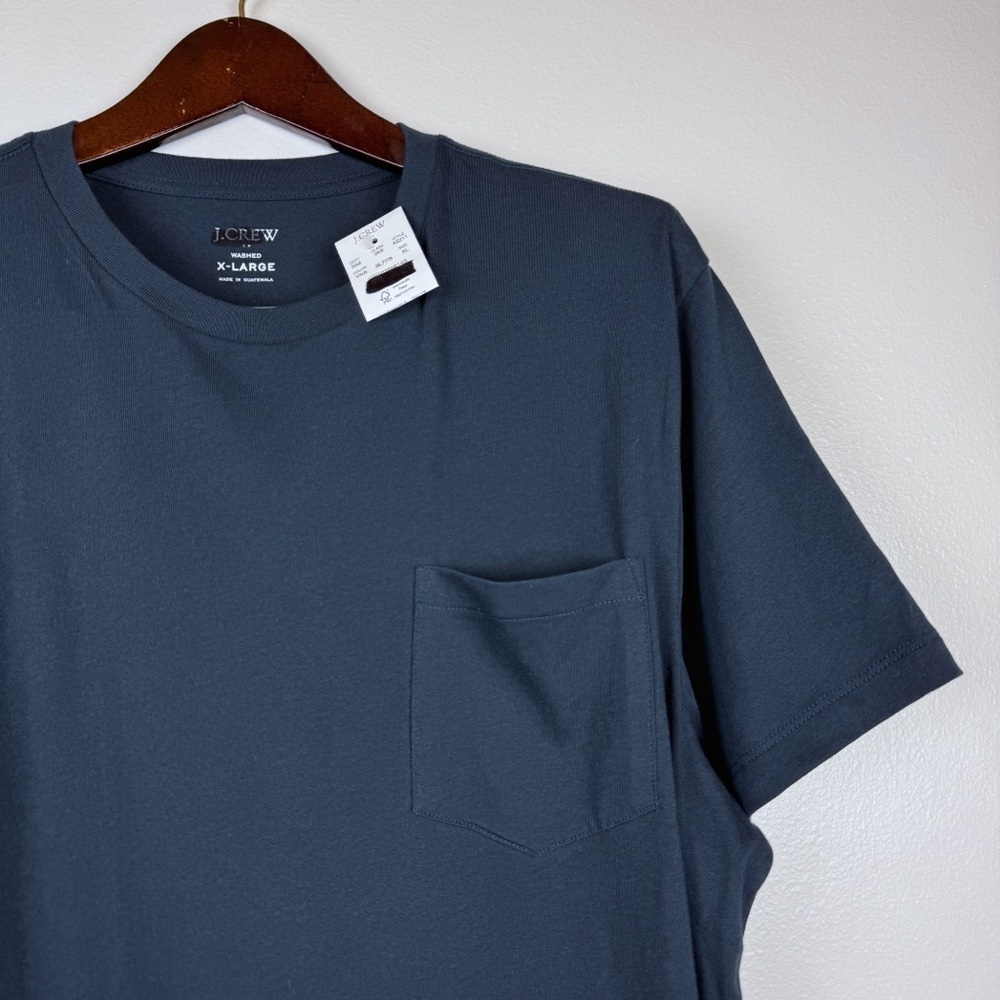 J. Crew Men's Washed Jersey Pocket Short Sleeve Tee Navy Size XL NWT - Picture 4 of 6